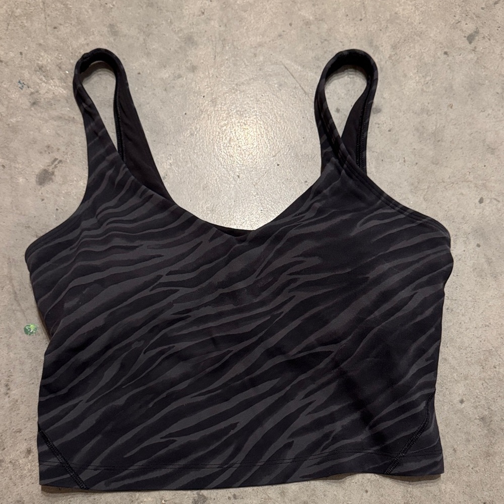 Lulu Black Zebra Print Crop Top